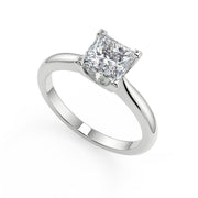 Eileen Squared 4 Claw Solitaire Princess Cut Diamond Engagement Ring - Nivetta